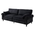 thumbnail image 4 of DEALTOPS 81" Corduroy Loveseat, Modern 2-Seater Sofa with Rolled Arms, Iron & Wood Frame, Charcoal Black, 4 of 7