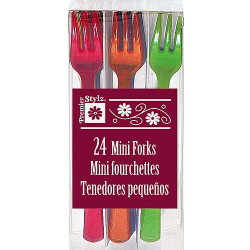 Unique Industries Mini Plastic Forks, 4 in, Assorted, 24ct Walmart