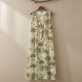 thumbnail image 4 of Xoenoiee Turtle Hibiscus Palm Tree Print Women's Summer Sleeveless Maxi Dress, Cotton Linen Loose Fit Casual Long Sundress with Pockets, Lightweight Breathable Beach Vacation Outfits 2026, Size 3XL, 4 of 7