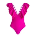 thumbnail image 4 of Sngxgn Women Tummy Control Swimsuits Push Up Bathing Suits(Hot Pink,M), 4 of 7