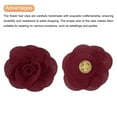 thumbnail image 4 of Uxcell 16 Pcs Rosas de Tela, Pin de Solapa de 2 Pulgadas para Hombres, Flores Artificiales de Satén para Accesorios de Manualidades DIY, Costura, Envoltorio, Decoración de Regalos de Boda, Burdeos, 4 of 5