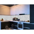 thumbnail image 2 of Dundee Deco's White Grey Faux Pebbles PVC 3D Wall Panel, 3.2 ft X 2.1 ft (98cm X 64cm), Pack of 10, Interior Design Wall Paneling Decor, Total Coverage 68 sq. ft. (6.3 sq. m), 2 of 4