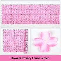 Twfbrm Artificial Flowers Privacy Fence Screen, 20"x39" UV-Anti Fake Plant Hedges Fence with Flowers, Faux Silk Flowers Fence Panel Wall Backdrop Decorations for Patio Balcony Garden Backyard
