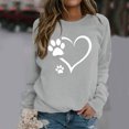 thumbnail image 1 of Fartey Chandail en Molleton de la Saint-Valentin pour Femmes en Liquidation Mode Mignon Imprimé Cœur Col Rond Chandail Décontracté Ample Manches Longues Chandails en Molleton de la Saint-Valentin 2025 Gris, 1 of 4