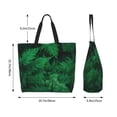 thumbnail image 7 of Ratiio Green Leave Fern Print Reusable Grocery Bags - Washable, Foldable, Packable Tote, Large Handles, Heavy Duty, Zippered Top Pouch, 7 of 7