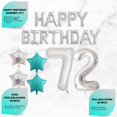 thumbnail image 4 of 72nd Birthday Decorations, 72nd Birthday Party Supplies, 72nd Birthday Banner Teal Green, Confetti Balloons Her, 72 Cake Topper, 72nd Gifts, 4 of 5