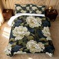 thumbnail image 2 of Erosebridal Traditional Flower Twin Quilt Set, Retro Floral Twin Coverlet Set, Black Reversible, Cream White Sage, 2 Pieces (1 Bedspread and 1 Pillowcase), 2 of 7