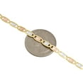 thumbnail image 4 of Real 10K Tri-Tone Gold Solid Valentino Link Chain 4mm Necklace 16 Inches, 4 of 6