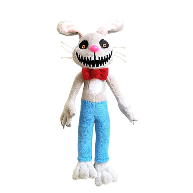 Muñeco de conejito aterrador de felpa, almohada de felpa suave, regalo de Halloween para fanáticos de los juegos y niños
