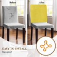 thumbnail image 4 of Yellow Burlap Texture Chair Back Cover for Dining Room Set of 4, Farmhouse Vintage Yellow Removable Kitchen Chair Slipcovers, Washable Seat Protector for Restaurant Party Banquet Wedding Décor, 4 of 9