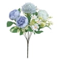 thumbnail image 2 of Artificial Peonies Flowers, Fake Flowers, Artificial Flowers, Faux Flowers for Vase, Small Bouquet Arrangements Home Indoor Decor Dining Table Centerpieces, Spring Decor Flowers Blue 1Pcs, 2 of 9