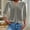 Grey, variant on HLKJKLS Long Sleeve Shirts For Women Velvet Three Quarter Sleeve Single Breasted Loose Base Layer Top Polyester Spandex Green S-Xxl