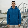 thumbnail image 2 of Men's Heavyweight Fleece Active Casual Cotton Long Sleeve Full-Zip Hoodie, Blue L, 1 Pack, 2 of 4