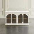 thumbnail image 4 of Jofran Archdale 65" Gothic Arch Transitional Sideboard Storage Cabinet with Glass Doors, 4 of 12