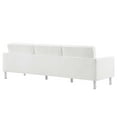 thumbnail image 4 of Modway Loft Tufted Vegan Leather Upholstered 3-Piece Living Room Furniture Set in Silver White, 4 of 12