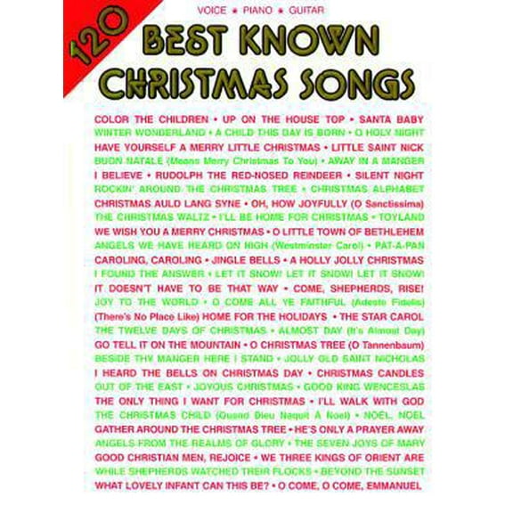 Pre-Owned 120 Best Known Christmas Songs: Piano/Vocal/Guitar (Paperback) 1576235394 9781576235393