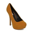 thumbnail image 1 of Qupid Onyx-01X New Women Nubuck Round Toe Platform Stiletto Pump, 1 of 6