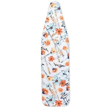 Ironing Board Cover with Floral Print Padding, Drawstring, Standard Size (15 x 54 in)
