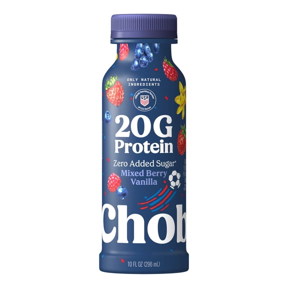 Chobani 20G Protein Low-Fat Greek Yogurt Drink Mixed Berry Vanilla 10 fl oz Bottle
