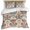 Brown, variant on 3 Piece Boho Floral Duvet Cover Set Queen Size,Microfiber Comforter/Quilt Cover with Corner Ties and 2 Pillowcases,Farmhouse Vintage Red Blue Flower Plant All Season Soft Bedding with Zipper Closure