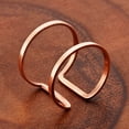 thumbnail image 2 of ELYA Jewelry Women's Thin Profile Geometric Rose Gold Cuff Ring, 2 of 4