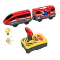 thumbnail image 1 of SUTENGDA Wooden Train Set Accessories Battery Operated Locomotive Train  Remote Control Train Vehicles for Wood Tracks  Powerful Engine Train Cars Fits All Major Brands of Railway System, 1 of 7
