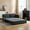 Dark Gray, variant on HSUNNS Pull-out Sleeper Sofa Bed, 3-in-1 Convertible Loveseat Couch Bed with Charging Ports and Folding Tray Table, Fabric Sofa with Oversized Side Pockets and Adjustable Backrest, Light Green