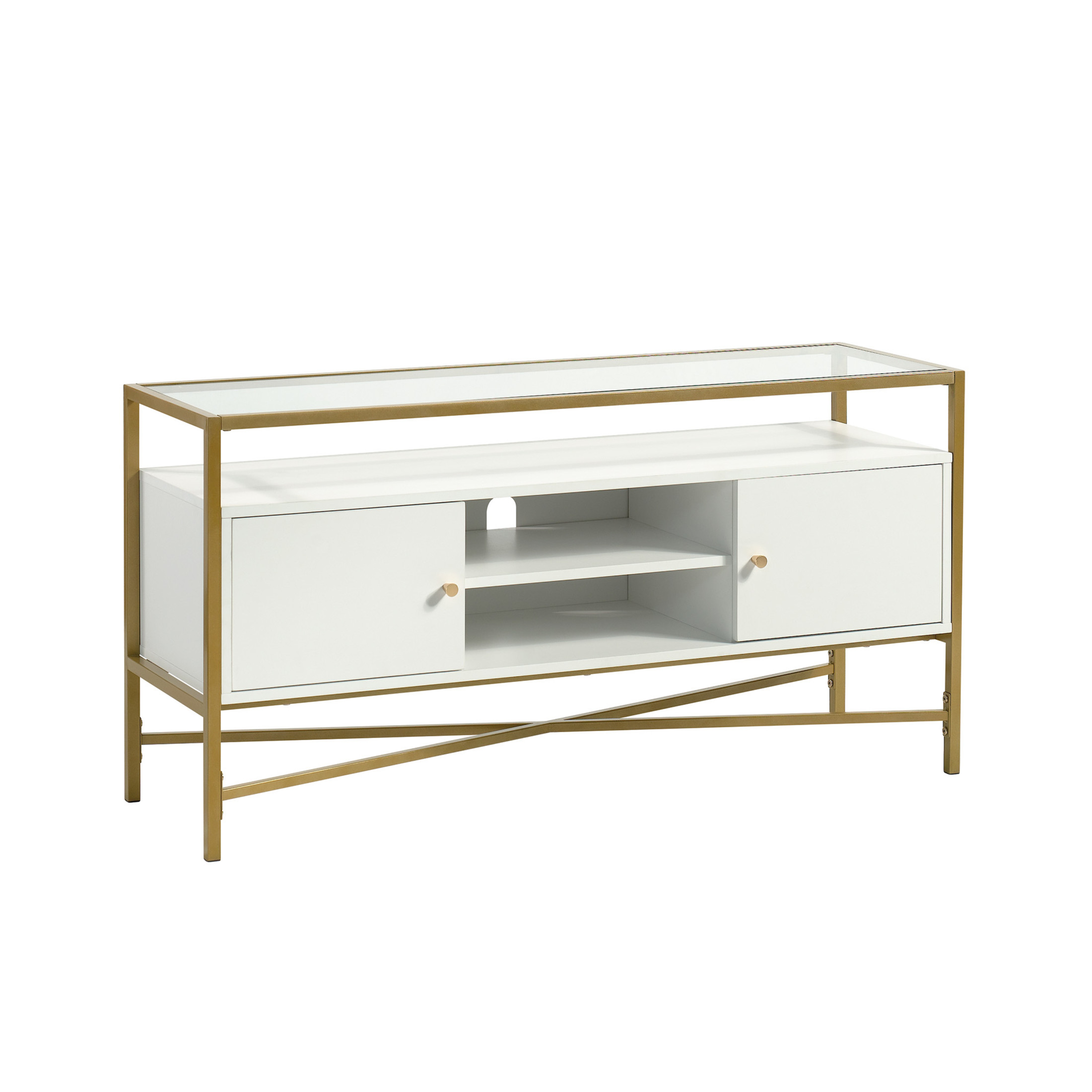 Sauder Curiod TV Stand for TV's up to 55", White Finish
