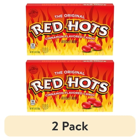 (2 pack) Pack of 2 Red Hots Original Cinnamon Flavored Candy Theater Box 5.5 oz