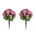 thumbnail image 2 of Set of 2 Artificial Topiary Ball Trees with Metal Stakes, 21.6" UV-Resistant PE Fake Plants with Begonia Flowers for Indoor/Outdoor Decor,Pink C108, 2 of 3