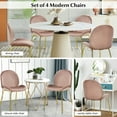 thumbnail image 6 of Gymax 4PCS Velvet Dining Chair Accent Leisure Chair Armless Side Chair Pink, 6 of 10