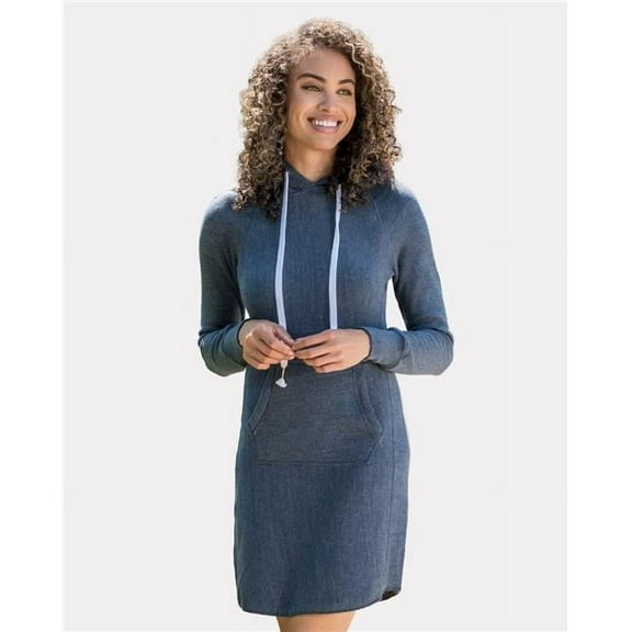 MV Sport B14452303 Women Suzie Hooded Sweatshirt Dress, Cameo Pink - Small