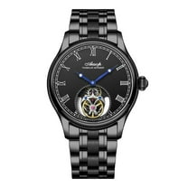 AESOP Real Flying Tourbillon Skeleton Mechanical Hand Wind Wrist Watch Men Sapphire Crystal Diamond Business Dress Hollow Clock Man Stainless Steel Leather Wristwatch