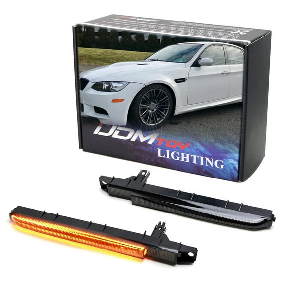 Dark Smoked Lens Amber LED Sequential Blink M-Package Fender Vent Grille Side Marker Turn Signal Light Kit For BMW E90 E92 E93 M3
