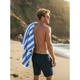 thumbnail image 3 of Utopia Towels 4 Pack Cabana Stripe Beach Towel, 30 by 60 Inches, Oversized 100% Ring Spun Cotton Pool Towels, Highly Absorbent Quick Dry Bath Towels for Beach, and Swim, Blue, 3 of 5