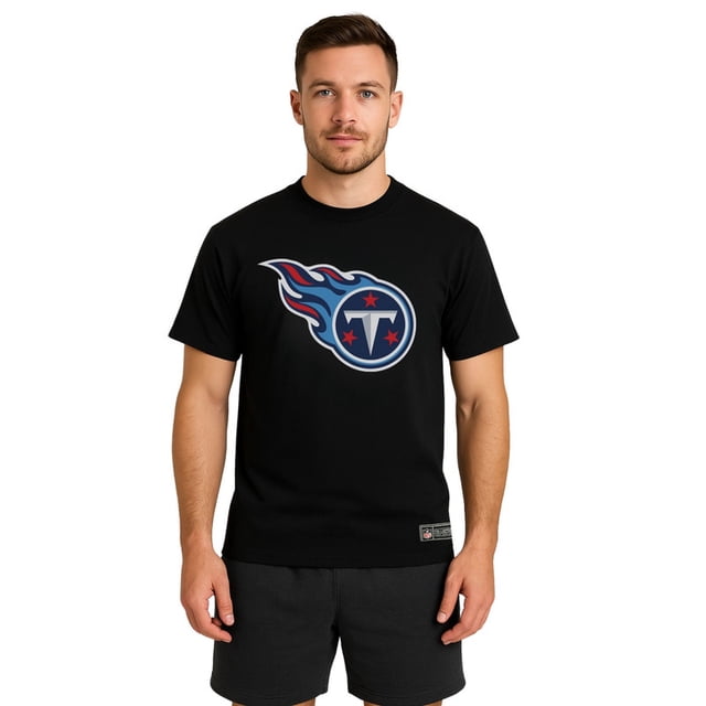 NFL Playera Aficionado Básica Tennessee Titans Negro para Hombre, Talla Chica