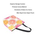 thumbnail image 3 of FORMRS Womens Canvas Tote Bag with Zipper Inner Pocket Shoulder Handbag, Orange Grapefruit Slices, 3 of 7