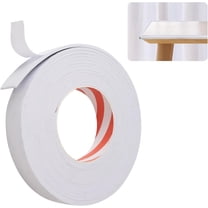 Weatherstrip Seal 1 Roll EVA White Single-Sided Adhesive Foam Tape High Density Foam Weather Stripping Door Window Seal Strip (5M/16.4FT)