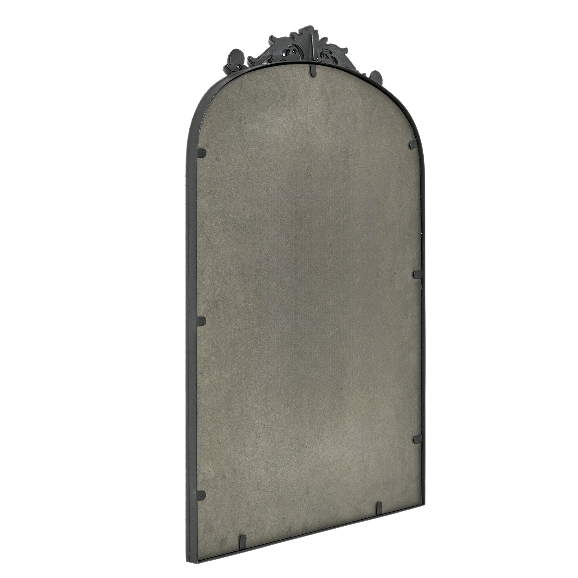 Filigree 20x30 Black Arched Ornate Large Wall Mirror for Bathroom or Living Room