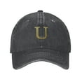 thumbnail image 1 of ZICANCN Adjustable Baseball Cap Women, Alphabet U Pattern Hats for Men Adult Washed Cotton Denim Baseball Caps Fashion, Black, 1 of 6