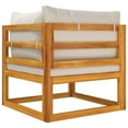 thumbnail image 2 of vidaXL Sectional Corner Sofa with Light Gray Cushions Solid Wood Acacia, 2 of 9