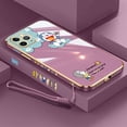 thumbnail image 2 of Funda De Chapado Ultrafina Phoen Para Iphone 13 12 11 Pro Max 6 6s 7 I8 7 + Plus X Xr Xs SE 2020 Doraemon Electroplate Cuadrado Cordón De Silicona Para Teléfono, 2 of 4