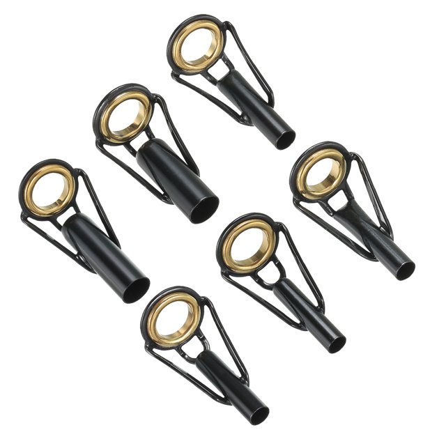 Unique Bargains 3.0-6.5mm Stainless Steel Fishing Rod Tip Repair Kit, Pole Ring Guide Replacement for Fishing, Golden 6 Pack
