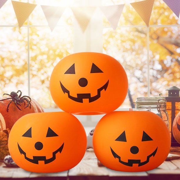 Luz de calabaza LED con pilas de bola inflada iluminada de Halloween para decoración del hogar Hugtrwg Para estrenar