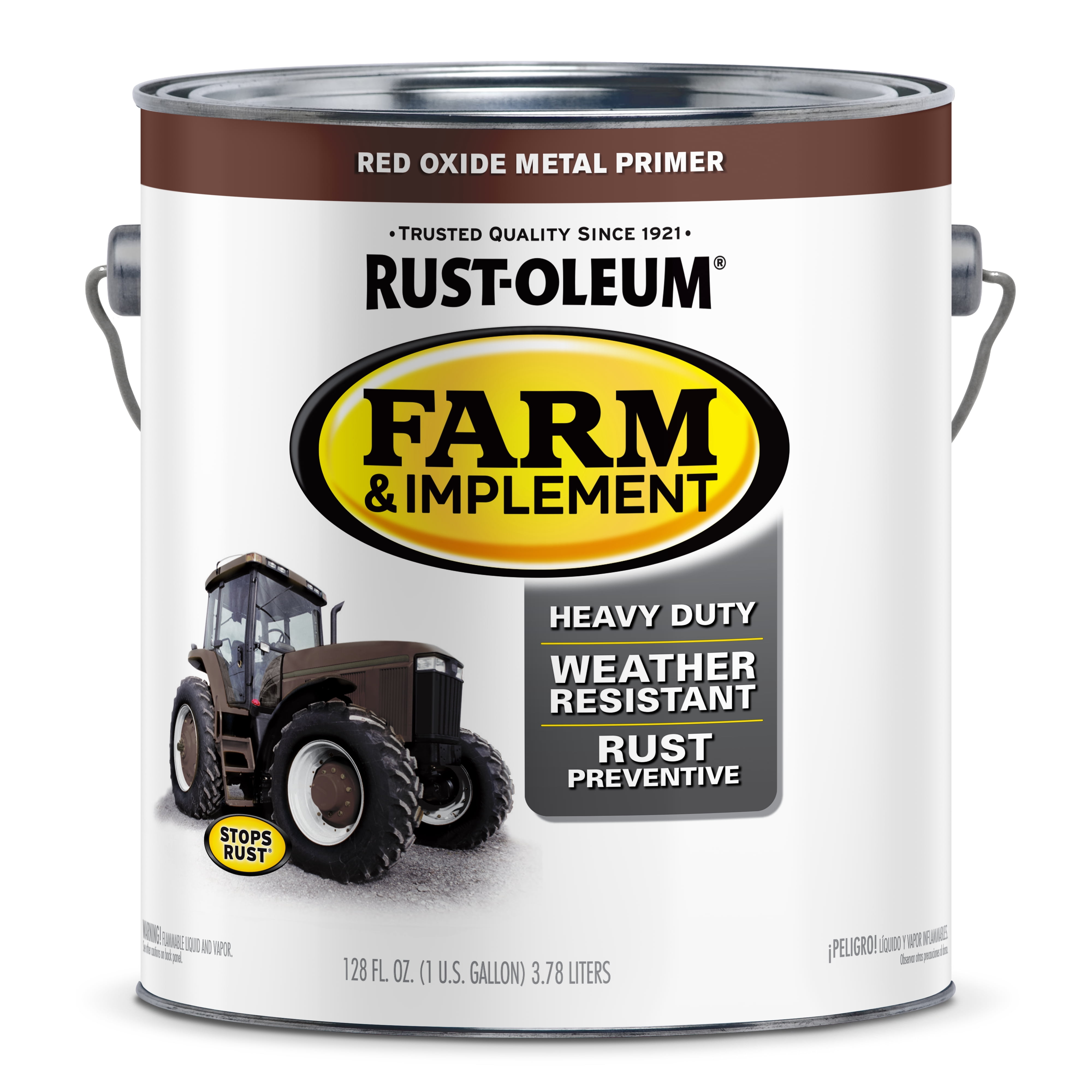 Red Oxide Metal Primer, Rust-Oleum Flat Farm and Implement Paint- Gallon, 1 Pack