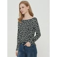 thumbnail image 3 of Womens Long Sleeve Leopard Cheetah tops Animal Print Pattern T Shirt Blouse, 3 of 6