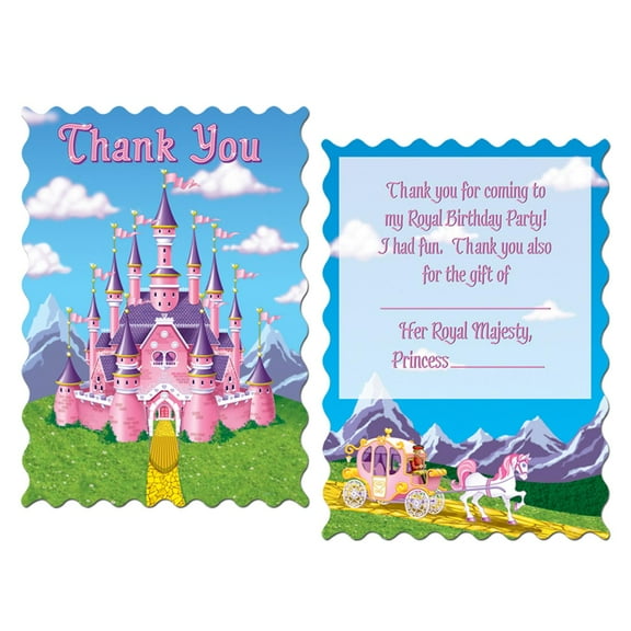 96 Pack Beistle Princess Party Thank You Notes