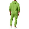 thumbnail image 4 of Hogleaql Mens Hoodie Sweatsuit 2 Piece Solid Color Sweat Pullover Hoodies Joggers Sport Pants Set Fleece Fall Suits with Pockets Fluorescent Green XL, 4 of 6