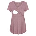 thumbnail image 2 of Edvintorg Summer Nursing Clothes for Women Breastfeeding Fashion Solid Color V Neck Casual Breastfeeding Shirts Maternity Tops Pregnancy Clothes for Women Blusas Lactancia Materna, 2 of 6