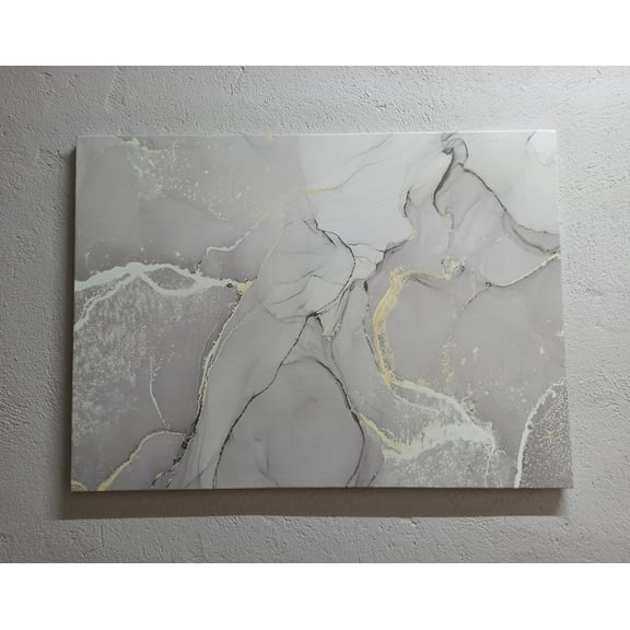 Gray And Gold Art, Gray Marble Printed Canvas, Gold Marble Canvas, Modern Marble Canvas Art, Alcohol Ink Art, Marble Printed Canvas, Canvas Wall Decor - Rolled Canvas